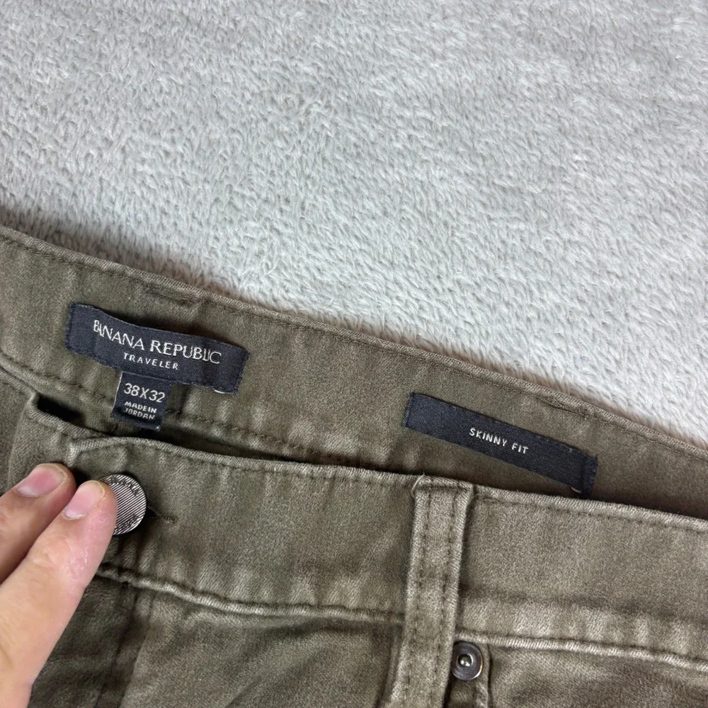 Banana Republic Pants Mens 38x32 (Fits 38x30) Traveler Skinny Fit Olive Stretch‎